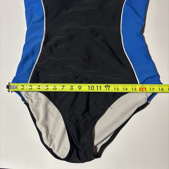 Catalina Swimsuit One Piece Women’s Size 16/18 XL Blue Black Bathing Suit Beach - Picture 5 of 7